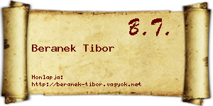 Beranek Tibor névjegykártya